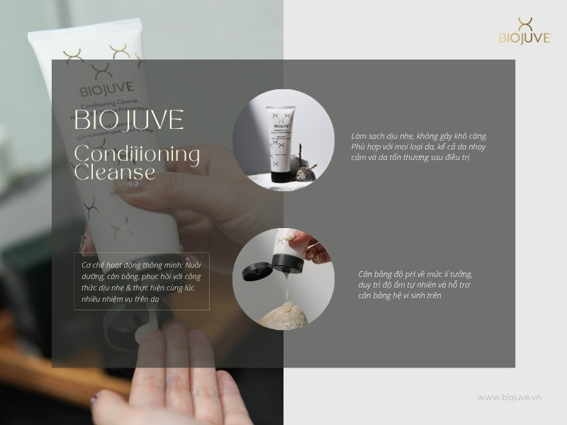 Cơ chế hoạt động thông minh của gel rửa mặt Conditioning Cleanse (Nguồn: Biojuve Vietnam) Cơ chế hoạt động thông minh của gel rửa mặt Conditioning Cleanse (Nguồn: Biojuve Vietnam)